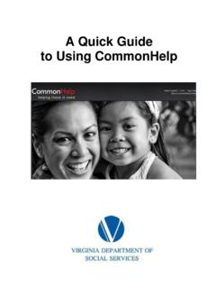 A Quick Guide to Using CommonHelp - Virginia