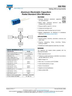 Aluminum Electrolytic Capacitors Radial Standard …