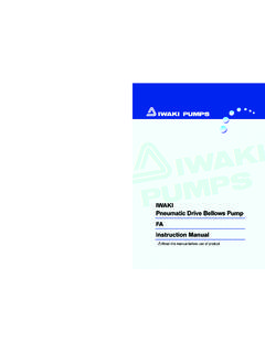 IWAKI Pneumatic Drive Bellows Pump FA Instruction Manual