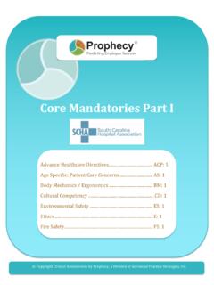 Core Mandatories Part I - Prophecy Health