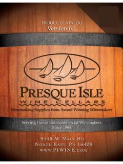 Welcome to the Art of Winemaking - Presque Isle …