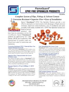 FlameGuard CPVC FIRE SPRINKLER PRODUCTS