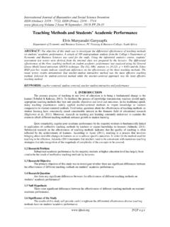 Teaching Methods and Students’ Academic Performance