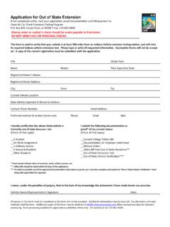 Application for Out of State Extension - Clean Air …