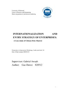INTERNATIONALIZATION AND ENTRY STRATEGY OF …