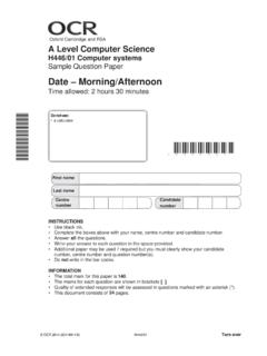 H446/01 Computer systems Sample Question Paper - OCR