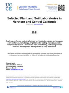Selected Plant and Soil Laboratories in Northern and ...