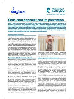 Child abandonment and its prevention - Better Care Network