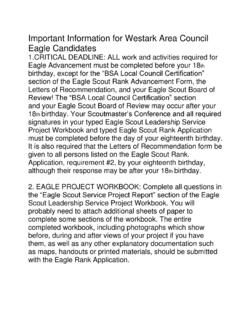 Important Information for Westark Area Council Eagle ...