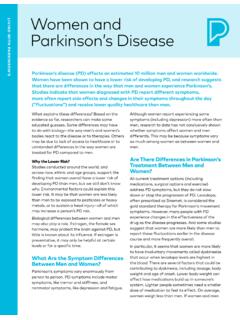 Women and Parkinson’s Disease