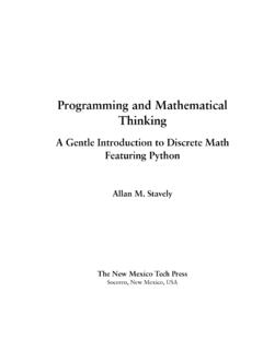 Programming and Mathematical Thinking