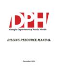 BILLING RESOURCE MANUAL - Georgia Department of …