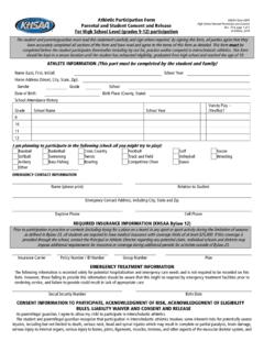 Athletic Participation Form Parental and Student Consent ...
