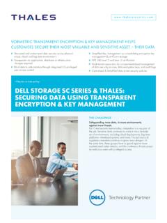 &lt;Thales e-Security&gt; DELL STORAGE SC SERIES &amp; THALES ...