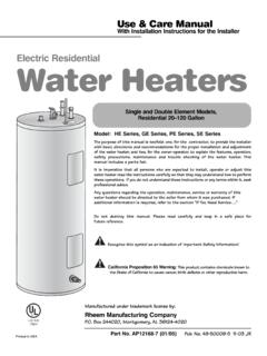 Electric Residential Water Heaters