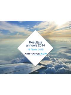 R&#233;sultats annuels 2014 - Air France KLM