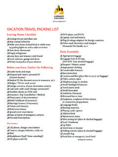 VACATION TRAVEL PACKING LIST - Luggage Concierge