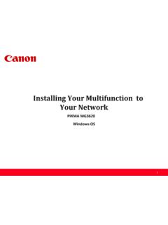 Installing Your Multifunction to Your Network - Canon …