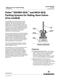 Fisher ENVIRO-SEAL and HIGH-SEAL Packing Systems for ...