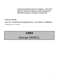 Note de lecture - 1984 de George ORWELL - Cnam - Lirsa