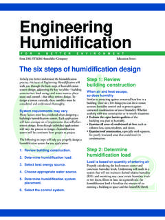 Engineering Humidification FOR A BETTER …