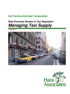 Best Practices Studies of Taxi Regulation Managing Taxi …