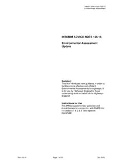 INTERIM ADVICE NOTE 125/15 Environmental Assessment Update