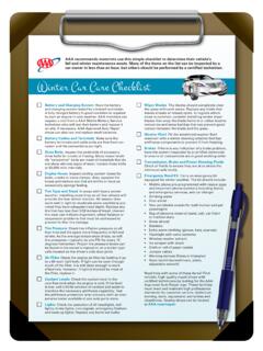 AAA's Winter Car Care Checklist