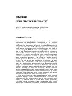 CHAPTER 10 AUGER ELECTRON SPECTROSCOPY