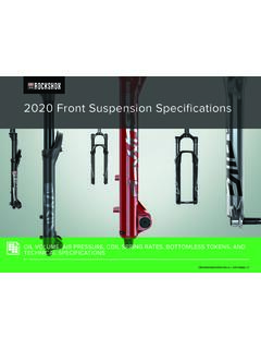 2020 Front Suspension Specifications - SRAM