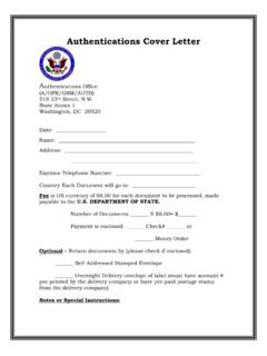 Authentication Cover Letter - United States Department of ...