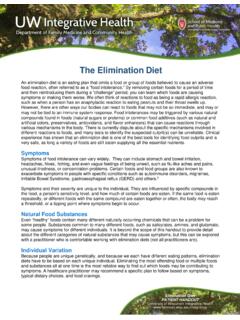 The Elimination Diet - UW Family Medicine &amp; Community …