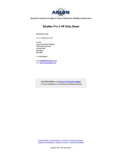 Sikaflex Pro 2 HP Data Sheet - Arcon Supplies