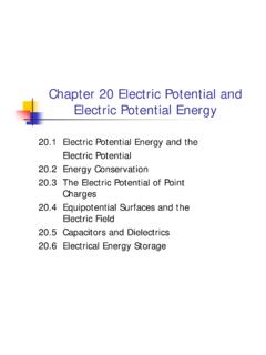 Electric Potential Energy Chapter 20 Electric Potential and