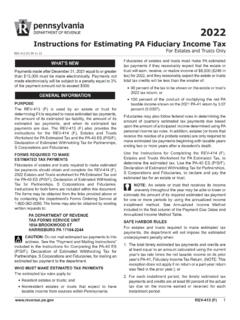 2022 Instructions for Estimating PA Fiduciary Income Tax ...