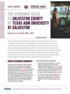 The Economic Value to Galveston county of Texas …