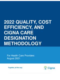 2022 QUALITY, COST EFFICIENCY, AND CIGNA CARE …