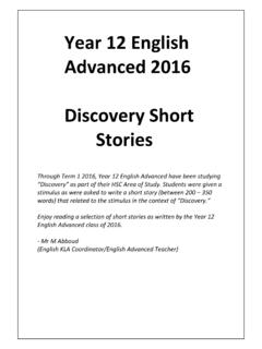 Year 12 English Advanced 2016 Discovery Short Stories