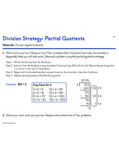 Division Strategy: Partial Quotients Ver. 1