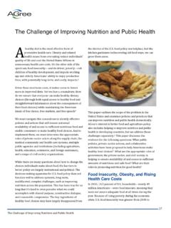 The Challenge of Improving Nutrition and Public …
