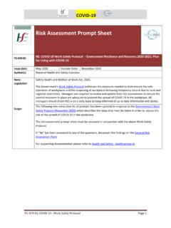 COVID-19 Work Safely Protocol Risk Assessment Prompt Sheet