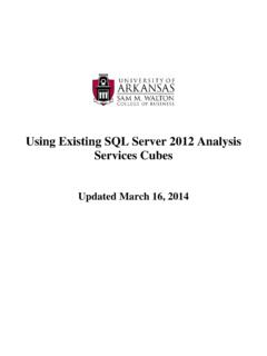 Using Existing SQL Server 2012 Analysis Services …