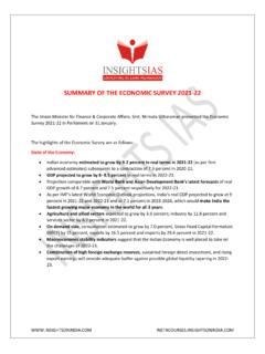 SUMMARY OF THE ECONOMIC SURVEY 2021-22