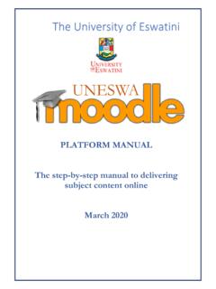 UNESWA Moodle Platform Manual - University of Swaziland