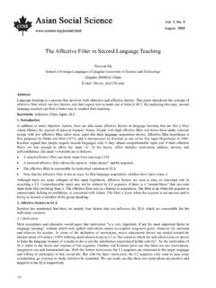 The Affective Filter in Second Language Teaching
