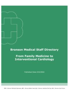 Bronson Medical Staff Directory From Family Medicine to ...