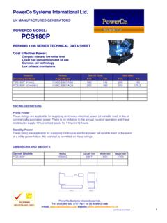 PERKINS DATA SHEET PCS180P - generator sets