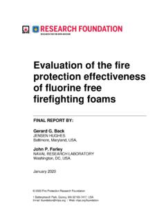 of fluorine free firefighting foams - NFPA