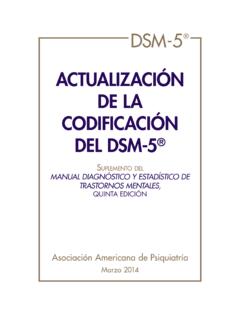 ACTUALIZACI&#211;N DE LA CODIFICACI&#211;N DEL DSM-5