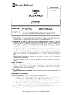 NOTICE APPLICATION OF EXAMINATION - MTA